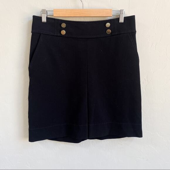 Ann Taylor‎ Black Gold Button Skirt - Picture 1 of 4